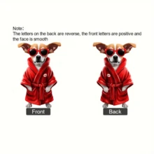 1入睡狗車內後視鏡掛件,2d車用或袋用鑰匙扣裝飾,盒裝友情禮物 - 紅色 - 查看 9