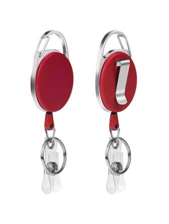 Metallic Utdragbar Zinklegering Bricka Med Ovalformad Dragande Spänne , Nyckel & Korthållare , anpassningsbar PU Läder Jobb ID-kortshållarea , Kohud farik & Anställd Kort Skyddare Med Anti-förlust Nyckelknippa Band , Åtkomstkontroll