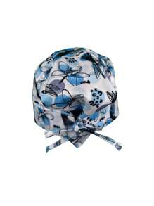 SOULMATE Printed Surgical Medical Cap For Women - blue spotted hummingbirds - View 3