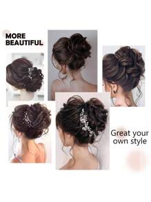 Offerte Speciali Messy Bun Hair Pieces,Messy Hair Bun Hair Scrunchies Extension,Curly Wavy Messy Synthetic Chignon For Women Girls,Thick Hairpieces Hair Chignon For Daily Wear Fashion Party Christmas New Year Gift For Women Y2k Winter Goth Brown - Piano Color - View 10