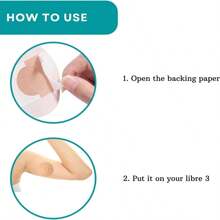 Skin Grip Cgm貼片適用於freestyle Libre（10包）,防水和防汗10-14天,預切割膠帶 - 黑色 - 查看 3