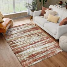 1入組現代漸層客廳地毯,具有防滑功能,輕量短縮門口地毯,適用於室內使用,抽象復古風格地毯,適用於辦公室、浴室、洗衣房 - 橘色 - 查看 1