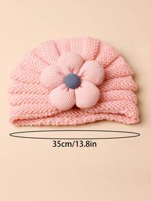 1pc Baby Bib With Printed Pattern Suitable For 0-3 Years Old + 1pc Knitted Decorative Baby Hat - Multicolor - View 4