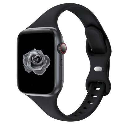 38mm 40mm 41mm 42mm 44mm 45mm 46mm 49mm Kompatibel med Apple Watch-band, kompatibel med Apple Watch Series Ultra/Ultra 2 10/9/8/7/6/5/4/3/2/1 SE, Ultra-tunn smal ersättning för kvinnor Sportarmband i mjuk silikon