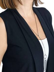 Women Sweater Vests - 黑色 - 查看 2