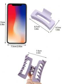 2 件/套时尚哑光紫罗兰色和媒染方形发夹，适合中等长度浓密头发（8.5 厘米），休闲，多巴胺发夹发夹发夹发夹发夹秋冬发饰，适合女士度假装扮