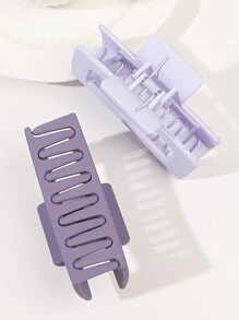 2 件/套时尚哑光紫罗兰色和媒染方形发夹，适合中等长度浓密头发（8.5 厘米），休闲，多巴胺发夹发夹发夹发夹发夹秋冬发饰，适合女士度假装扮