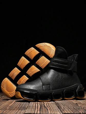 حذاء رياضة رجالي على الطراز البريطاني العتيق القادم بنعل سميك، حذاء دافئ بتبطين داخلي للمراهقين