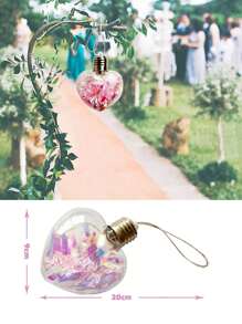 9x20cm寵物材質芯片內帶裝飾心形吊墜,適合情人節裝飾禮物 - 無色 - 查看 1