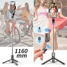 AXNEN Selfie Stick Tripod With Light, 45'' Extra Long Selfie Sticks With Wireless Remote, Portable Phone Tripod Compatible With IPhone 15 Pro Max/15/14 Pro/14/13, S22/ S23 Ultra/Android Smartphone