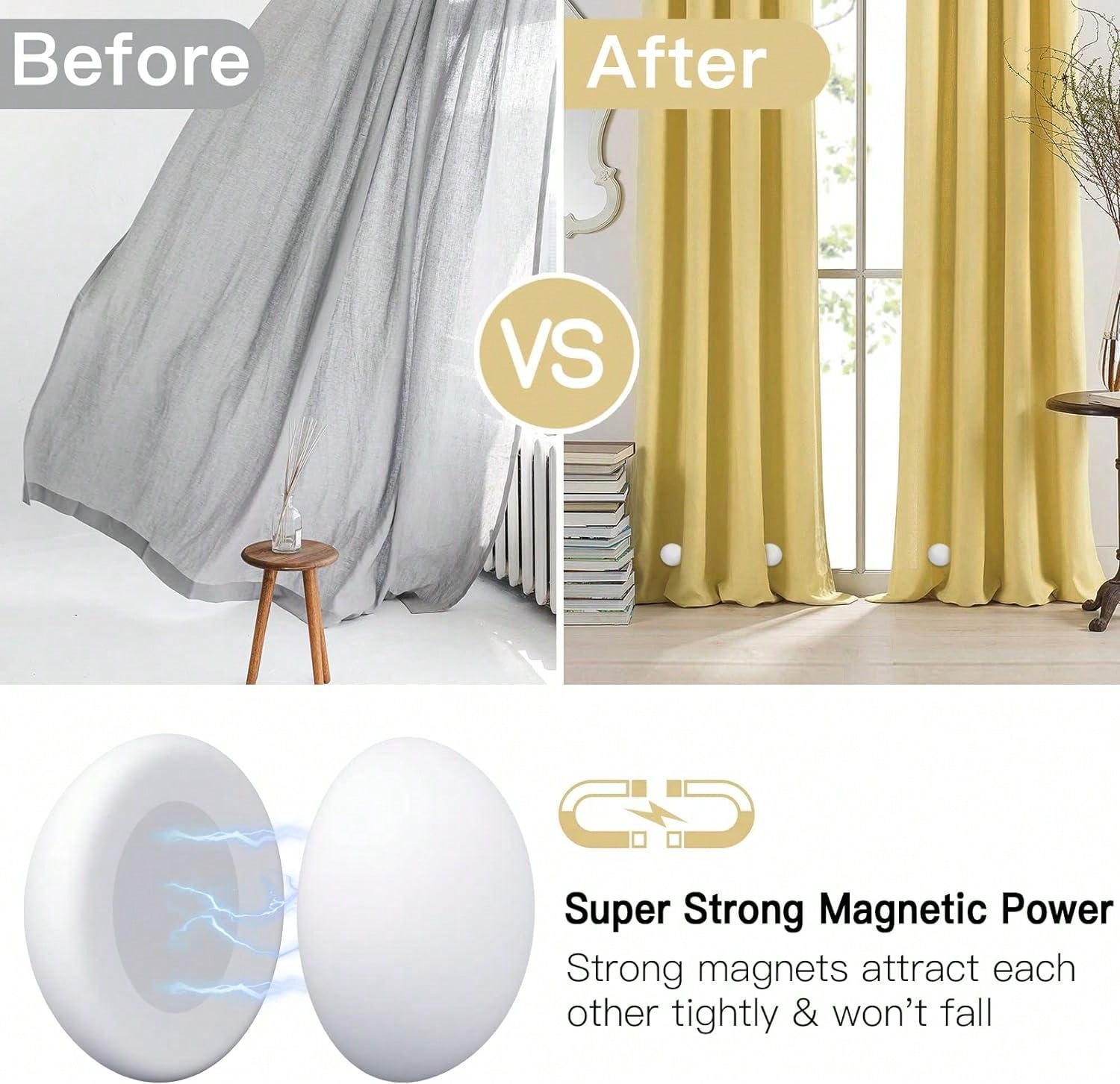 1 Pair Shower Curtain Weights, Round 360° Silicone Wrapped