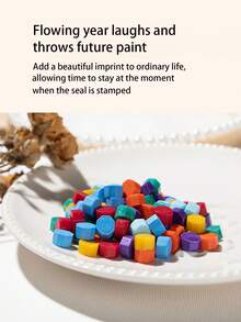 1包(100顆)八邊形多彩密封蠟珠,用於蓋章印章,已打包裝袋 - 粉色 - 查看 5