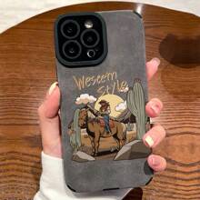 1入組西式牛仔和馬設計防震軟殼手機殼，適用於iPhone和三星15/15Plus/15Pro/15Pro Max - 彩色 - 查看 1