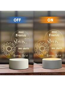 1入組桌面六led燈白色雕刻基座心形夜燈,是最好的生日、聖誕節、感恩節、情人節、友誼節最好的禮物,適合女性朋友。 - 黃色 - 查看 5