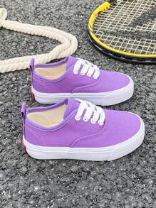 OPOEE Kids Canvas Shoes, Spring/Autumn Korean Style, Fashionable Low-Top Casual Athletic Shoes With Classic Lace-Up, And Versatile Skateboard Sneakers