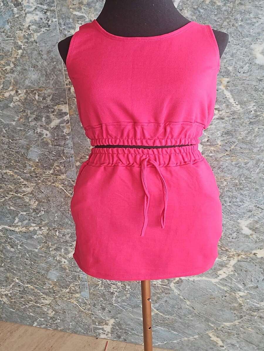 Women Two-Piece Outfits - Màu Hồng Tươi - Xem 1