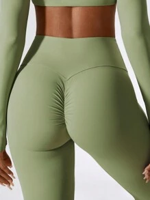 Women's Sweatpants Yoga Pants Flares Casual Pants Fitness Pants Hip Lift Yoga Pants - Mist Green - View 6