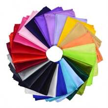 24入套彩色男士方巾套裝 - 口袋單色方巾口袋手帕,可日常或派對使用 - 彩色 - 查看 2