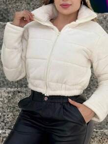 chamarra de peluche  estilo torera ideal de  invierno - Blanco - Ver 3