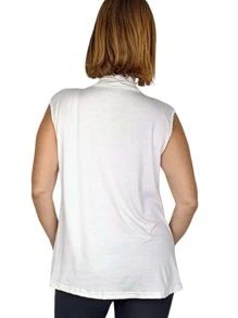 Women Sweater Vests - 白色 - 查看 8