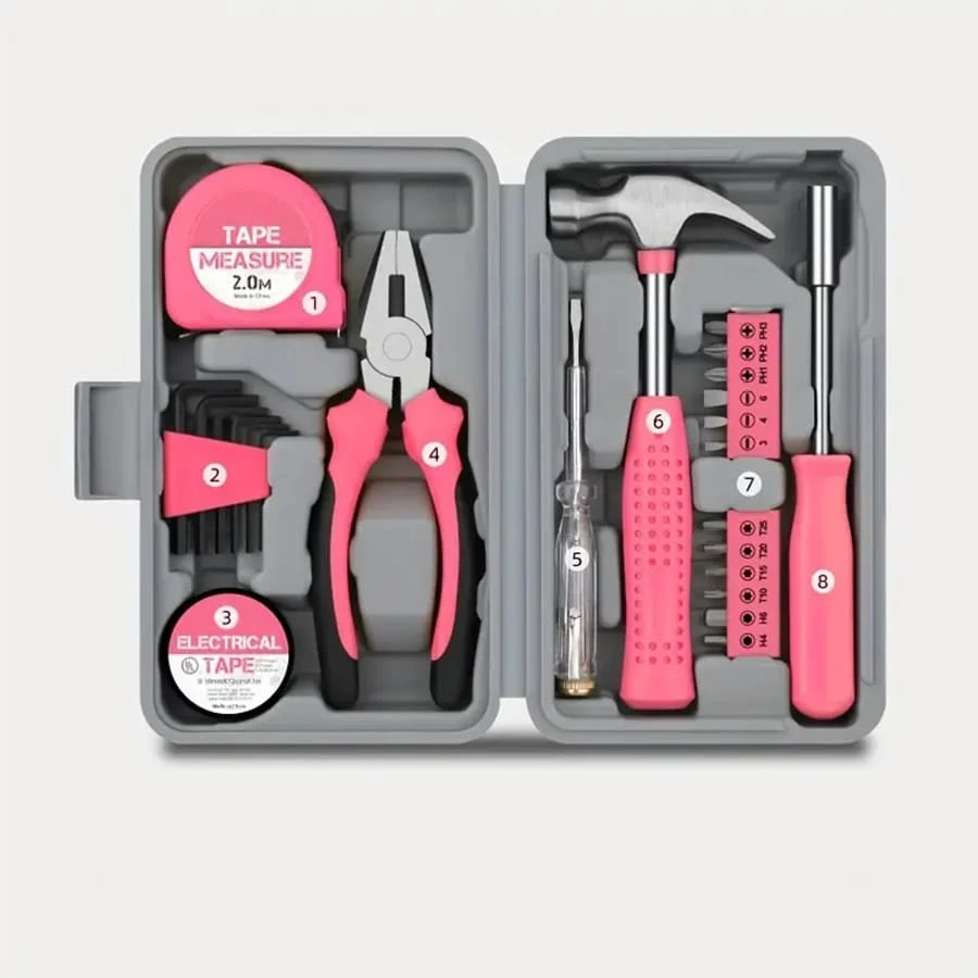 Pink Screwdriver Set, Upgraded Small Precision Screwdriver Kit 24 In 1 With Case, Repairing Tool Set Gift For Women Compatible With PC, Electronic, Watch, Eyeglasses, DIY Project - Pink - View 1