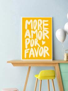 1 Pc, Modern Style, Lettering More Por Favor Printed Poster, Used For Living Room And Bedroom Decoration, Waterproof Canvas Painting, Mural, Framed/Unframed Optional