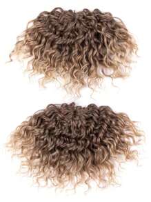 Afro捲髮钩針编辮,深波浪式漸層棕色10英寸捲髮合成扩展辮发 - 漸層 - 查看 2