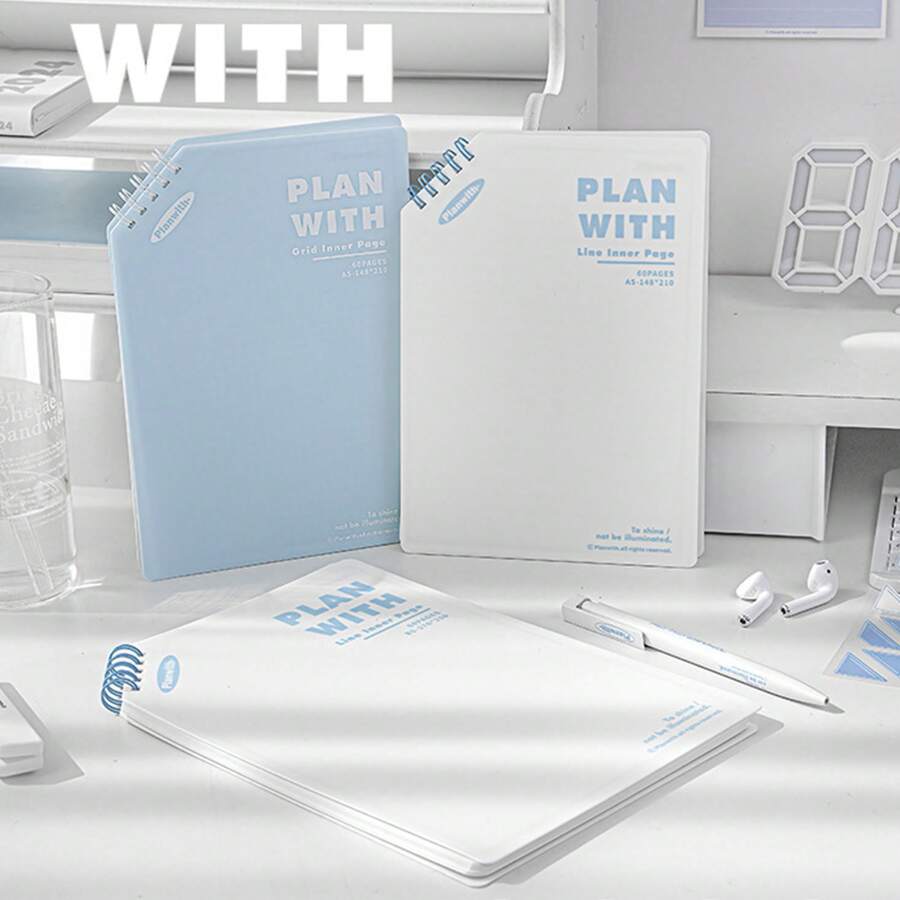 1本隨機分發的a5鐵線綁定筆記本,帶角落翻蓋,適合學生書寫、繪畫、日記和記事本 - 彩色 - 查看 1