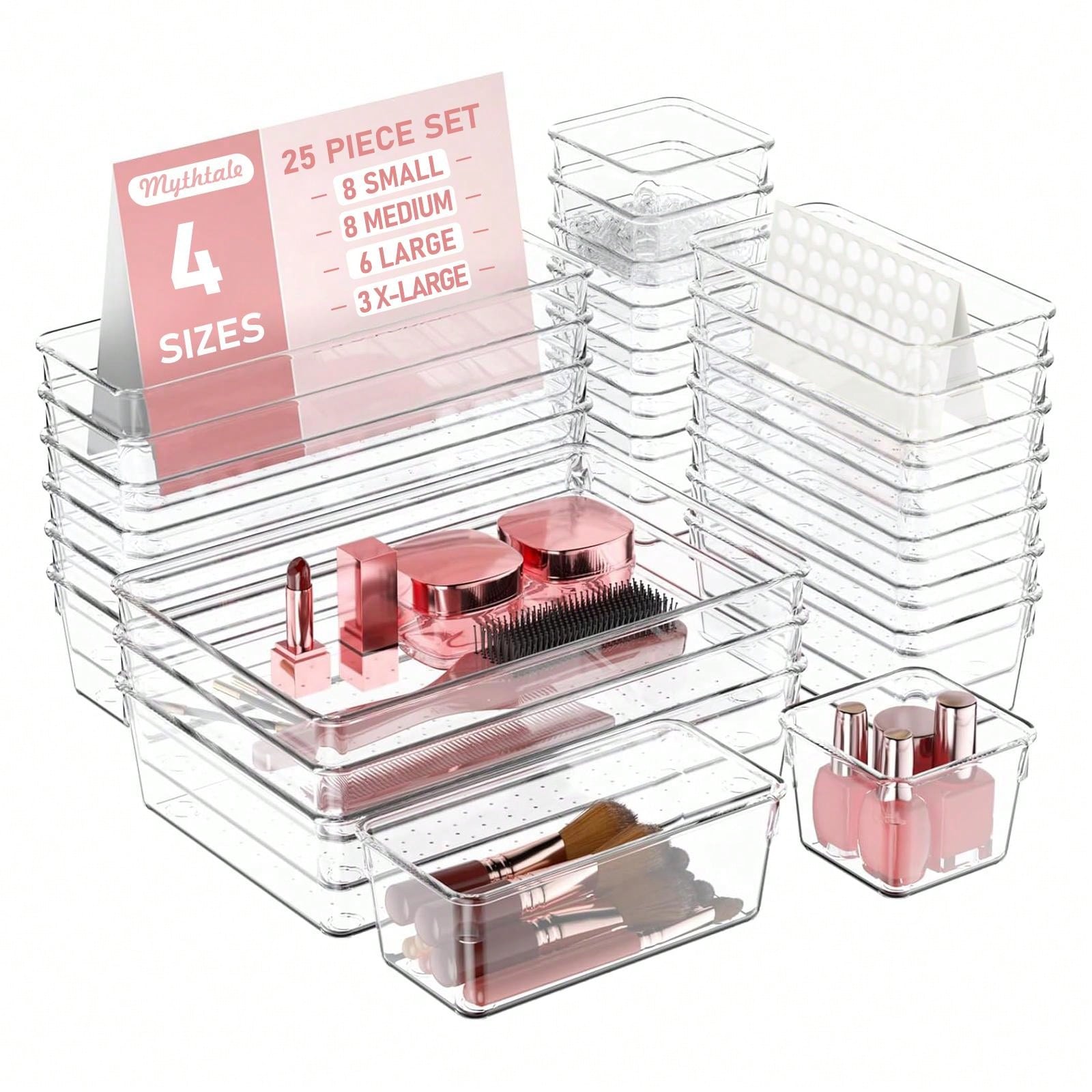 25pcs Acrylic Storage Box Diy Set, Suitable For Beauty, Home, And