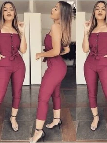 Women Skirts - Màu Đỏ Sâu - Xem 2