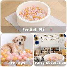 50 个球坑球加厚塑料球 2.16 英寸适合幼儿婴儿儿童球适用于游泳池游戏围栏帐篷生日派对万圣节装饰礼物 50 个 - 珠光粉金白透色 - 查看 7