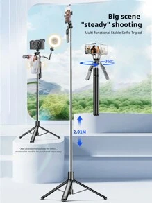 INRAM C07 Mobile Phone Stabilizer Selfie Stick Panoramic Follow-Up Anti-Shake Selfie Stick Handheld Head Steady Camera - Black - View 1