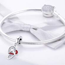 bamoer 1 pièce 925 Argent Sterling Famille Perles D'amour Rouge Perles D'étreinte Aimante Pour Bracelet De Femmes Collier Accessoires De Bricolage Cadeau De La Saint-valentin