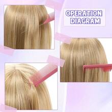 4 PCS Hair Comb Fluffy Styling Eight-Claw Massage Comb Fixed Mouse Steel Needle Tip Tail Eyebrow Brush Tool - Pink - View 7