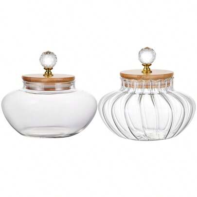 1pc Glass Sealed Jar Kitchen Food Storage Container For Candy, Grains, Snacks, Pickles, Coffee