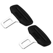 2pcs Black Seat Belt Insert Buckle Car Safety Belt Accessory Lock Tongue Straight Buckle Components - Black - View 1