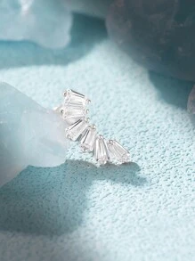 1對流行925銀18k金電鍍細小耳釘,時尚簡約風格,適合女兒訂婚禮物或情人節禮物 - 金色 - 查看 4