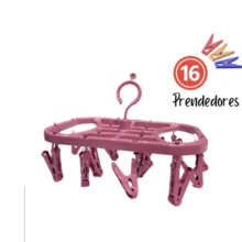 KIT 2 - Varais de calcinha Reforçado, varal roupa intima, organizador 16 prendedores (CADA) Qualidade e Durabilidade - Rosa - Visão 2