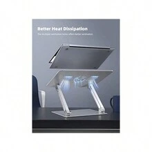 Adjustable Laptop Stand, Portable Laptop Riser, Aluminum Laptop Stand For Desk Foldable, Ergonomic Computer Notebook Stand Holder For MacBook Air Pro, Dell XPS, HP (10-17.3'') - Silver - Silver - View 3