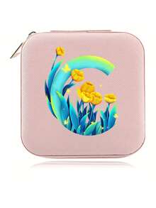 1個字母風格多功能便攜式精美小珠寶盒,防塵耳環,項鍊,珠寶配件收納,家居收納和組織,臥室配件,送女友和母親的禮物,美麗的家居裝飾,臥室裝飾 - 粉色 - 查看 10