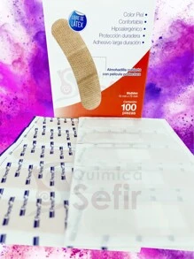 100 piezas de banda elástica de tela rectangular y almohadilla con cubierta para bolsa de equipo de emergencia - Beis - Ver 4