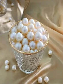 1000入組12mm奶白色ABS假珍珠，非常適合DIY手工藝品、婚禮和派對裝飾、珠寶製作、耳環、頭飾、無孔珠串 - 奶白色12mm 500顆 - 查看 1