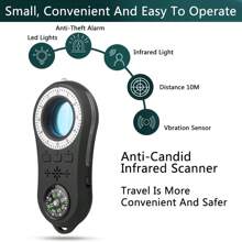 紅外線鏡頭掃描儀,輕型高響應靈敏度紅外線相機探測器精確的 3d 振動感測器晶片無線帶 Led 燈家用 - 黑色 - 查看 3