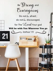 1 件英文勵志短語家飾牆貼 - 黑色 - 查看 1