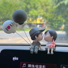 2pcs Cute Couple Doll Car Interior Decorations For Dashboard, Air Vent, Display