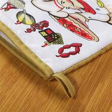 2pcs, Polyester Oven Mitts, Short Heat Resistant Mitts, Microwave Oven Double Layer Baking Oven Insulation Gloves, Non-Slip Grip Surfaces And Hanging Loop Gloves, Kitchen Supplies - Multicolor - View 2