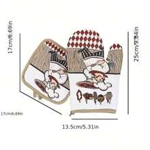 2pcs, Polyester Oven Mitts, Short Heat Resistant Mitts, Microwave Oven Double Layer Baking Oven Insulation Gloves, Non-Slip Grip Surfaces And Hanging Loop Gloves, Kitchen Supplies - Multicolor - View 6