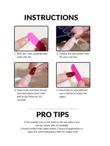 24入組可穿戴式白色條紋和閃粉假指甲貼 - 藕粉色 - 查看 6