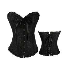 Corset Victoriano Al Busto 12 Varillas Y 6 Corchetes Abdomen - Negro - Ver 4