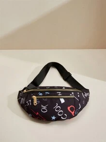 牛津布腰包,女式大容量腰包金屬裝飾肩背包 - 彩色 - 查看 3